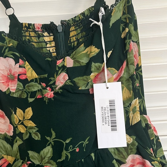 NWT Reformation Felda Dress Belvedere Green Floral sz4 - Picture 9 of 13